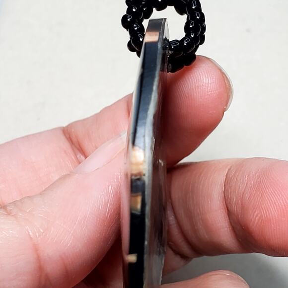 Hand Painted Abalone Shell Large Pendant 2.5" - Picture 6 of 6